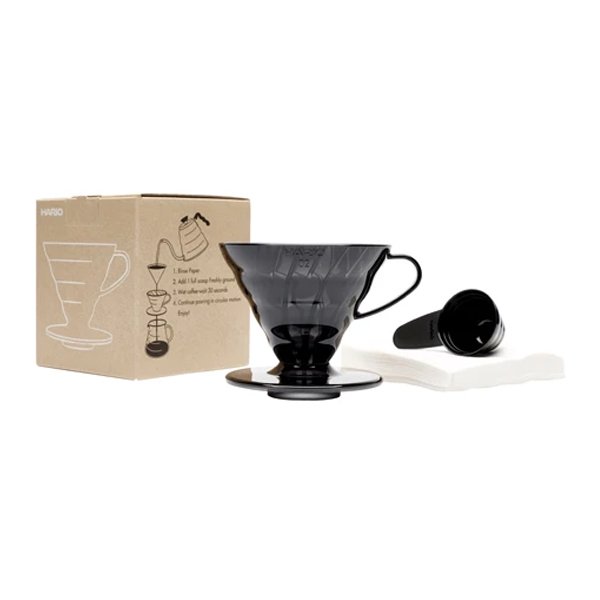 Hario V60 02 Dripper ve 40'lı Filtre Kağıdı Seti (Siyah)