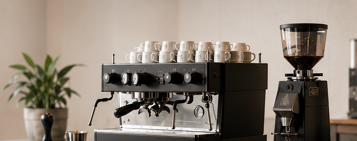 Profesyonel espresso makinesi ve değirmen