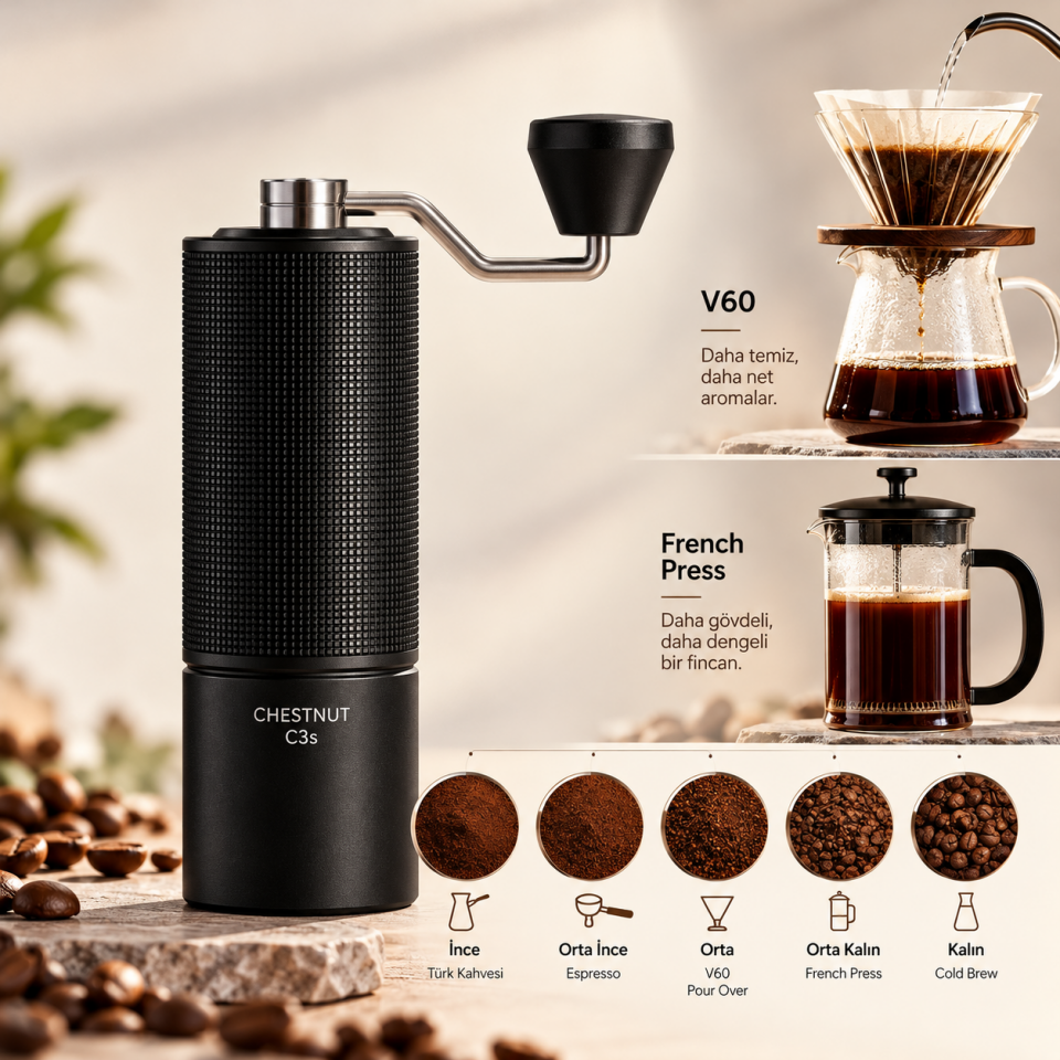 Timemore Chestnut C3S El Değirmeni Siyah