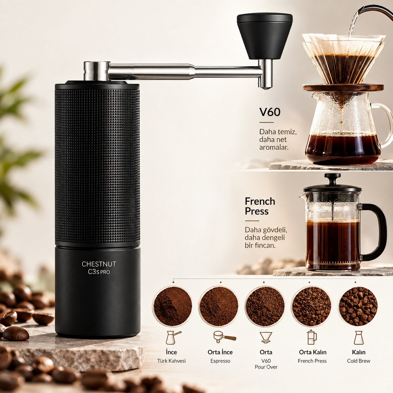 TİMEMORE CHESTNUT C3S EL DEĞİRMENİ SİYAH S2C DİŞLİ