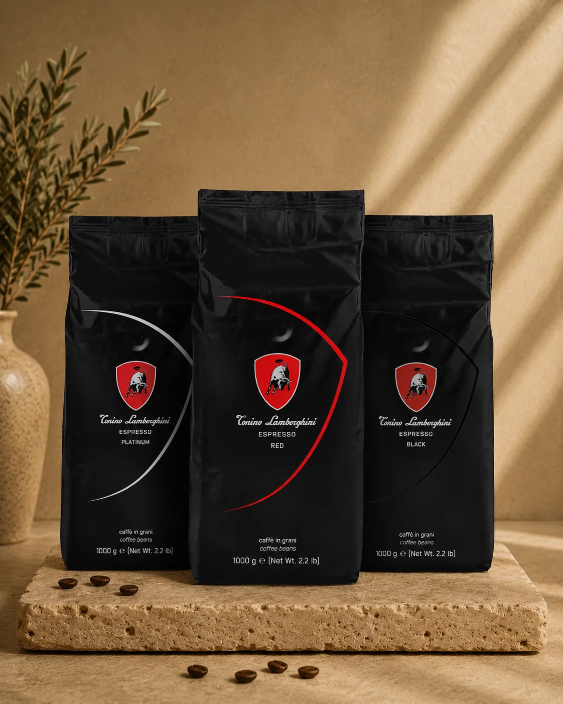 Tonino Lamborghini İmza Üçlü 3×1 kg — Platinum, Red, Black set