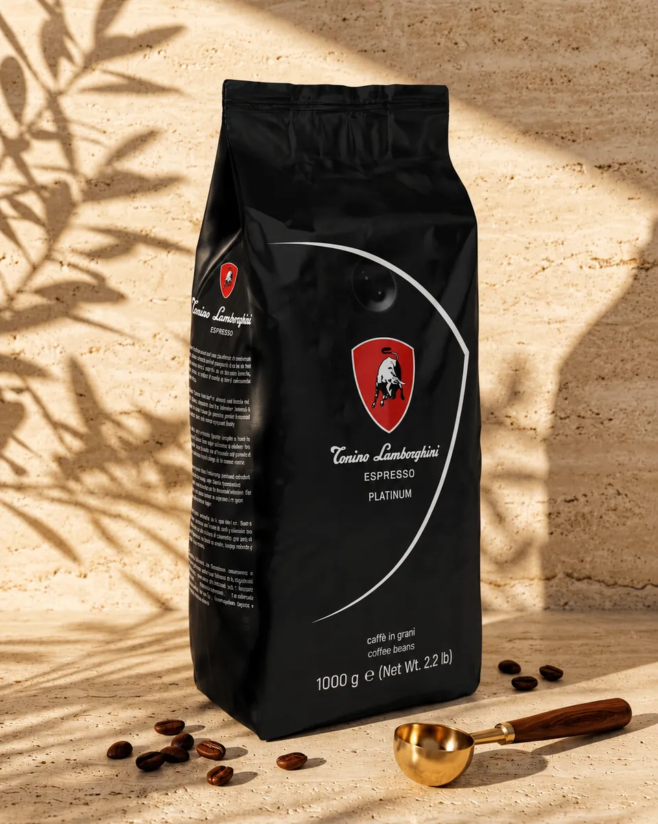 Tonino Lamborghini Platinum Espresso çekirdek 1 kg — sahne