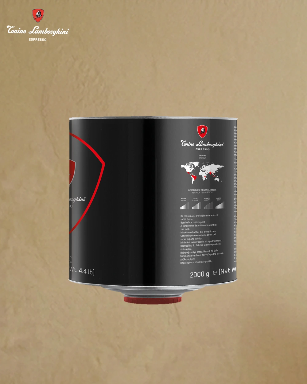 Lattaspresso Red 2 kg HoReCa Teneke — üç çeyrek açı